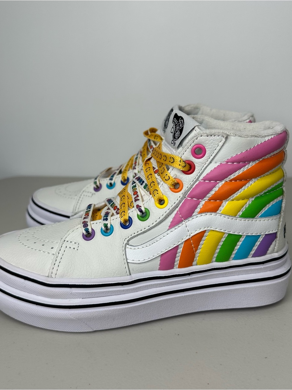 Vans x Flour Shop Rainbow SK8-Hi Platform ComfyCush Sneakers Women’s 6